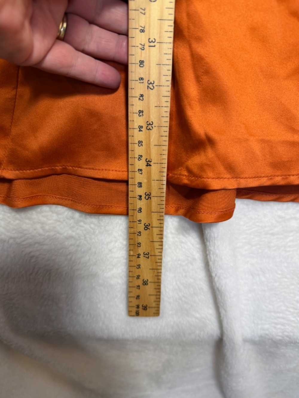 Asos Midi Skirt Womens Size 0 Orange Satin Lace Boho Witchy Goddess Fairy - Picture 6 of 8